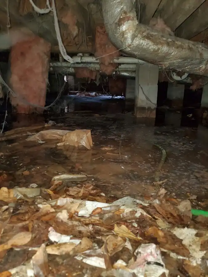 Crawl space flood assessment for Commercial Water Damage Restoration in Bellefontaine Neighbors